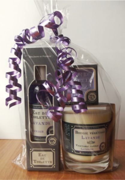 Savonnerie BleuJaune: Geschenkset Seife & Eau de Toilette de Grasse & Duftkerze 'Lavande'